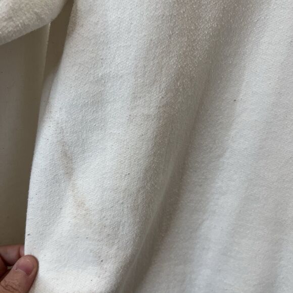 Hanes Her Way Vintage Christmas Village Crochet Cut Out White Sweatshirt Women L - Picture 8 of 9